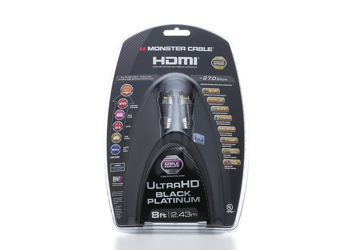 Black 8 ft. HDMI Cable with Ethernet T19674
