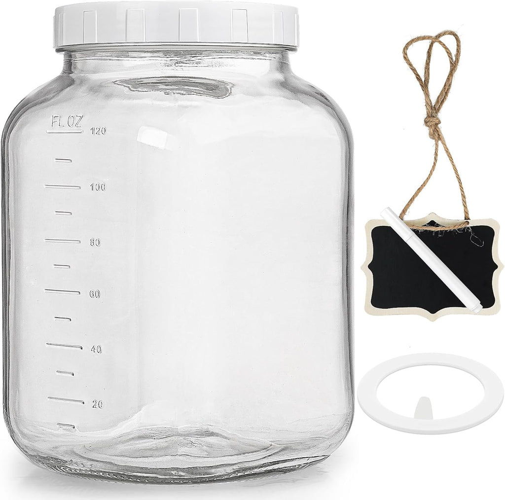 Wide Mouth 1 Gallon Clear Glass Mason Jar with Lid Y810918