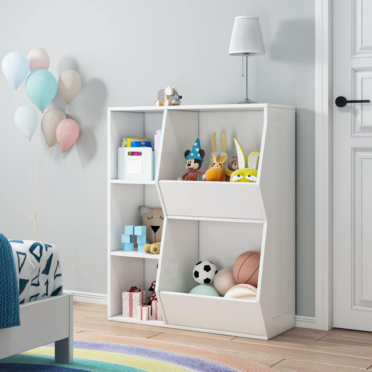 White 5 Cubby Toy Storage Organizer X683923