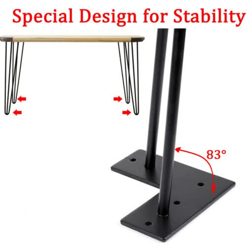 Black 2-Rod Metal Table Legs H212996