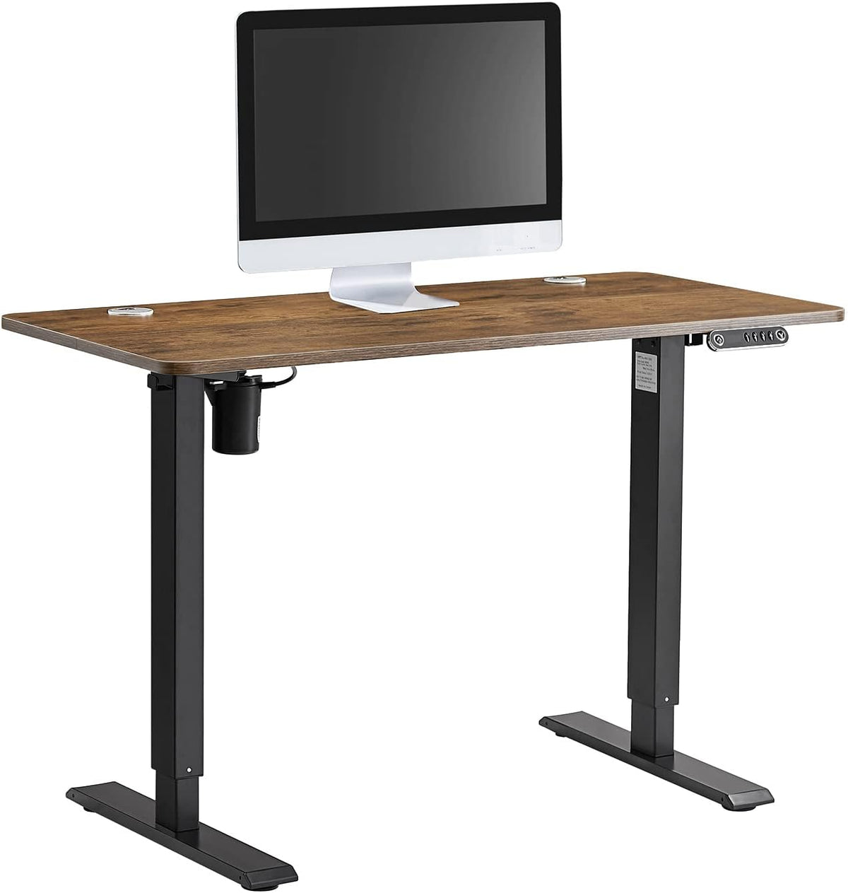 Electric Height Adjustable Standing Desk 48" x 24" Single Motor Black K20359