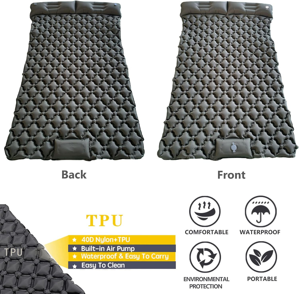 Camping Sleeping Pad with Inflatable Foot Pump V28480