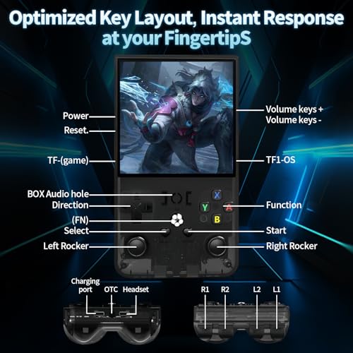 Retro Handheld Game Console with 64G Built-in 18000+ Classic Games, 4.0" IPS Screen (Black) R77045