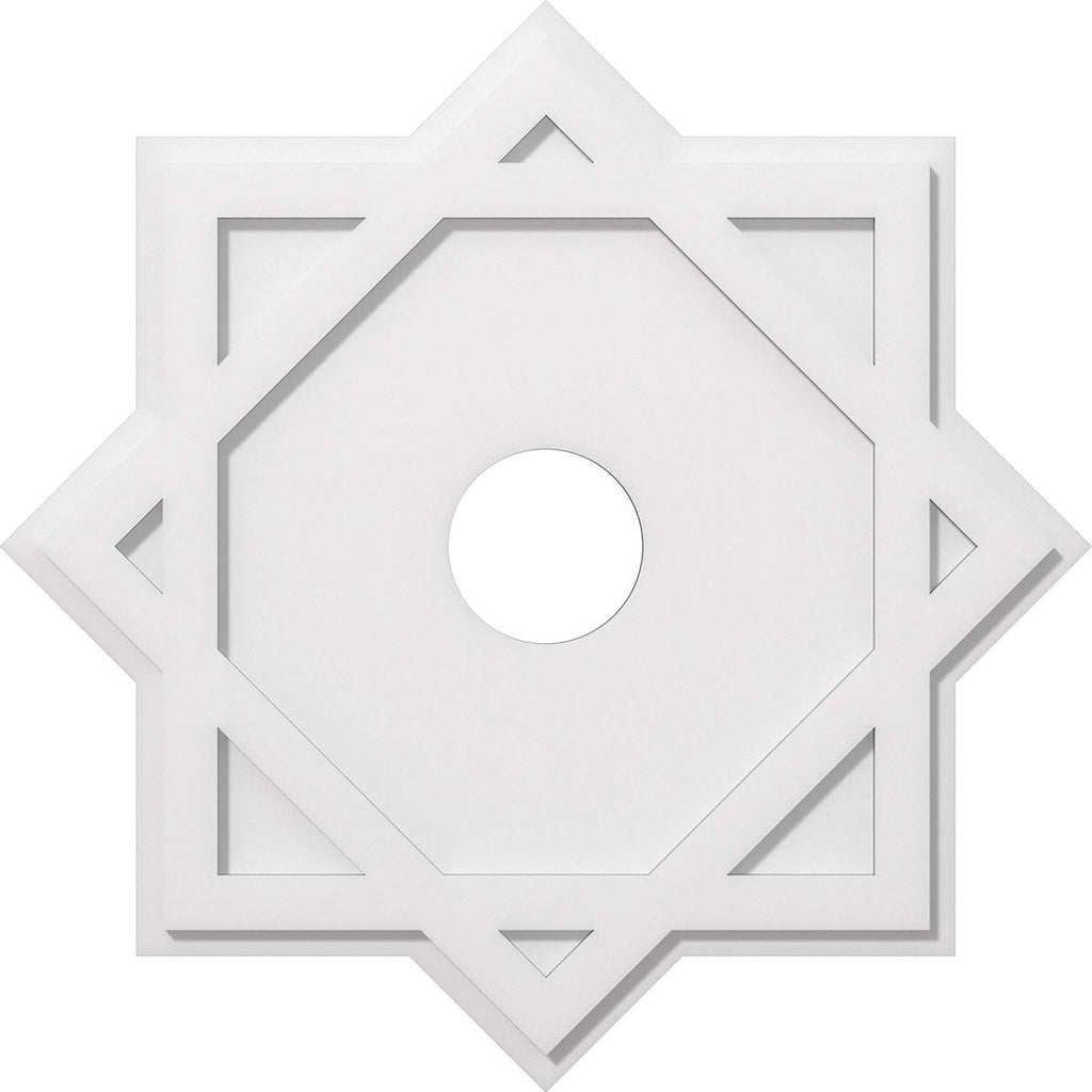 28 inchod x 5 inchid x 15 1/2 inchc x 1 inchp PVC Ceiling Medallion S634
