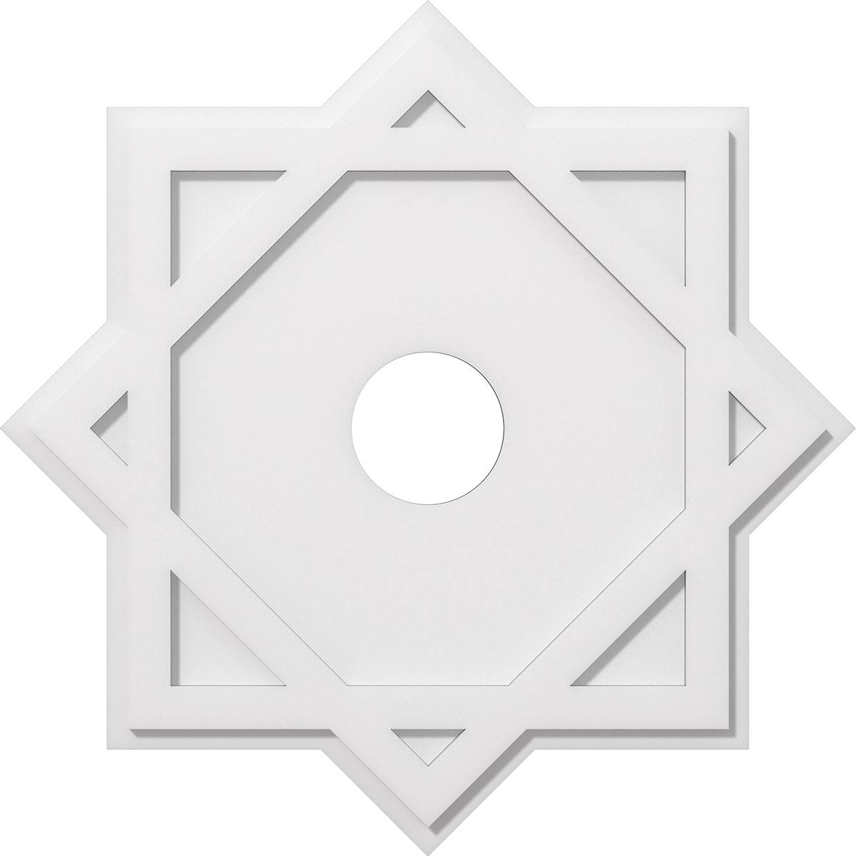 28 inchod x 5 inchid x 15 1/2 inchc x 1 inchp PVC Ceiling Medallion S634