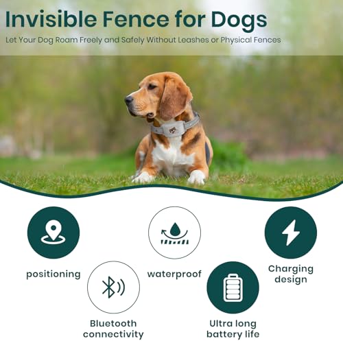 Electric Dog Fence Wireless Containment System with Waterproof Training Collar J56540