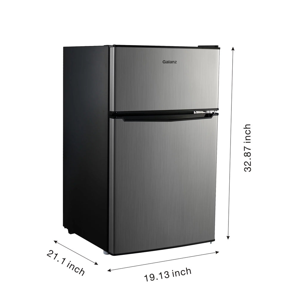 3.1 Cu ft Two Door Mini Fridge with Freezer G838