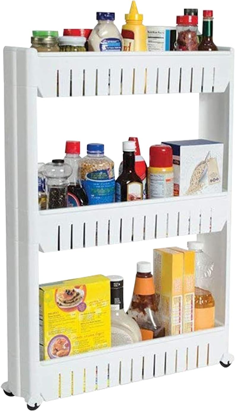 3 Tier Slim Rolling Storage Cart with Wheels D363