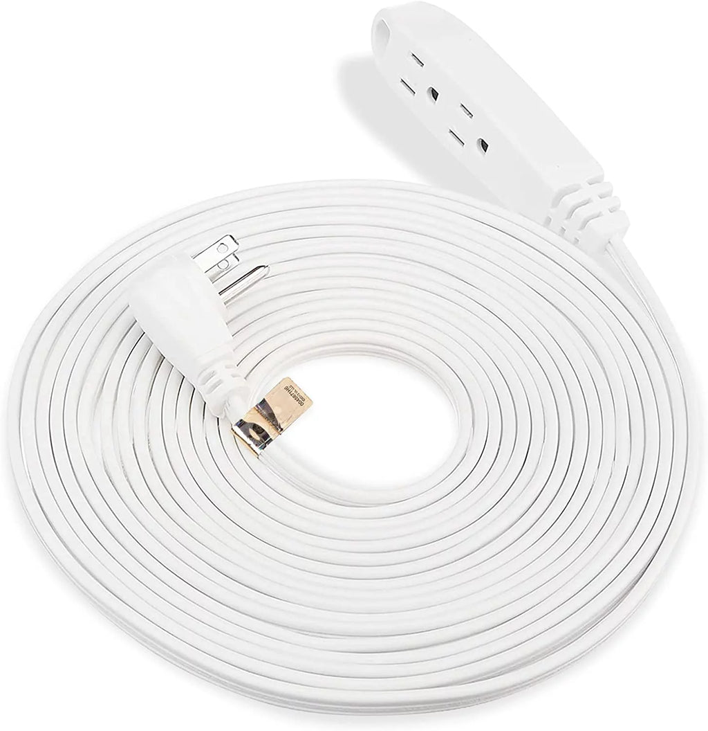 3 Prong Outlet Extension Cord Heavy Duty 25ft White 16 AWG R7332