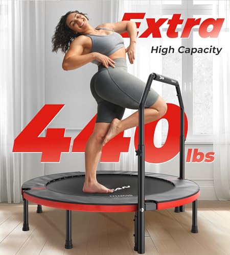 40"/48" Foldable Mini Trampoline with Adjustable Foam Handle B8805