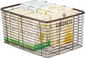 Metal Wire Food Organizer Storage Bin Basket, 3 Pack, Bronze V173