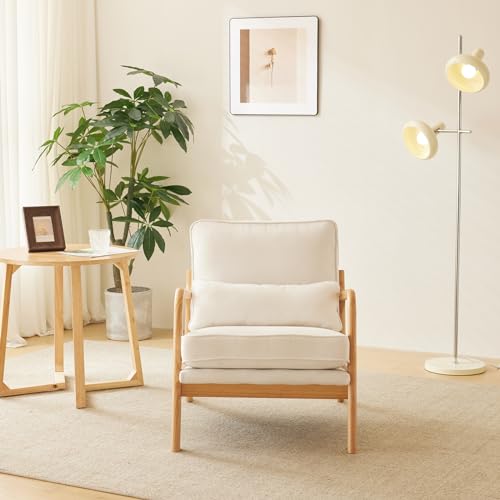 Beige Upholstered Fabric Accent Chairs Set of 2 F44823
