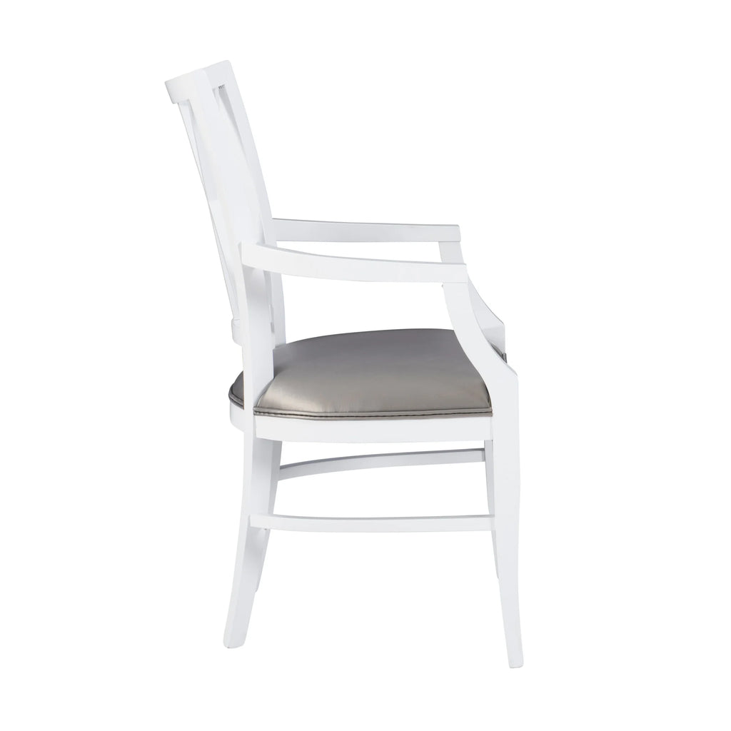 White Wood Dining Arm Chair B76495