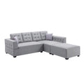 Light Gray Linen Sectional Sofa with Chaise Z34546