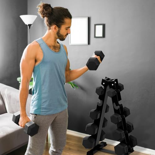 Rubber Encased Hex Dumbbell Sets P66429