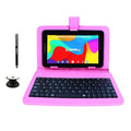 7 in. 2GB Ram 32GB Storage Android 10 Tablet with Pink Leather Keyboard, Holder and Pen U6659
