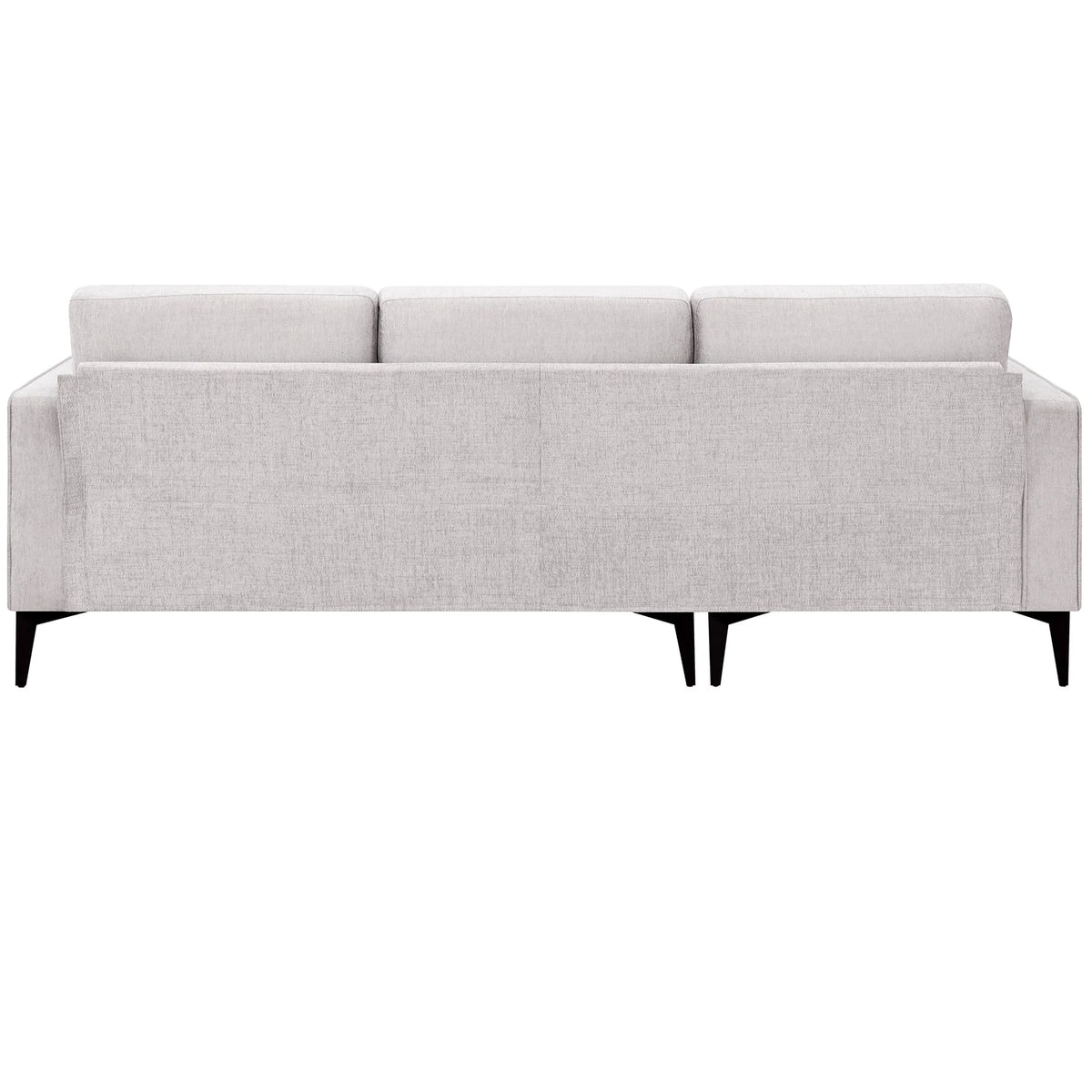 L-Shaped Sectional Sofa with Reversible Chaise, 3 Seater Chenille Fabric Modular Couch with Pillows Metal Legs X303613