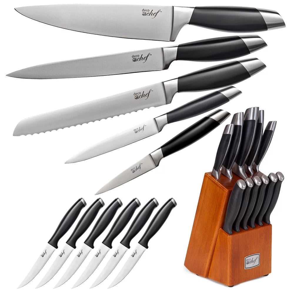 7-Piece Stainless Steel Cookware Set and 12 Piece Knife Set Q234837