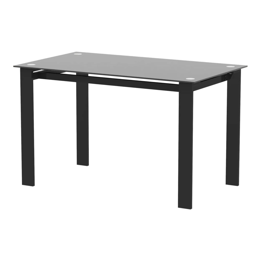 Black Glass Top Metal Frame Dining Table F726