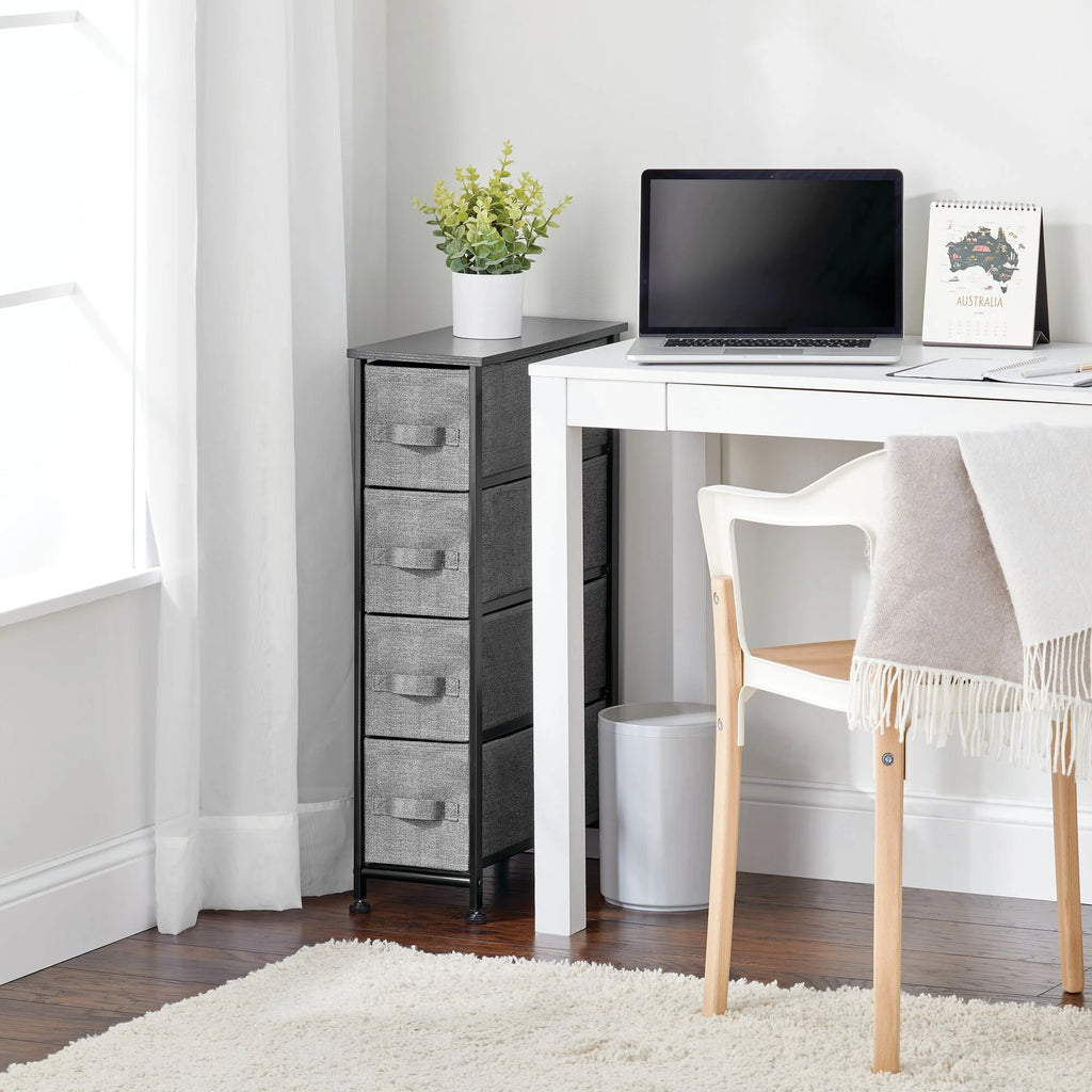 Narrow 4 Fabric Drawers Dresser Z601019