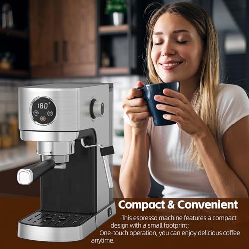 20 Bar Stainless Steel Espresso Machine with Steam Milk Frother O4443