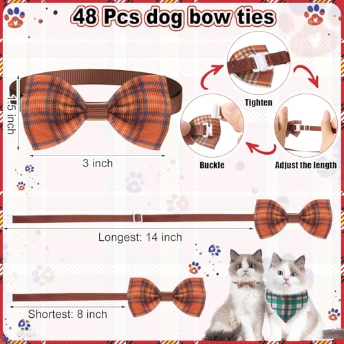 Adjustable Plaid Striped Dog Bandanas W813457