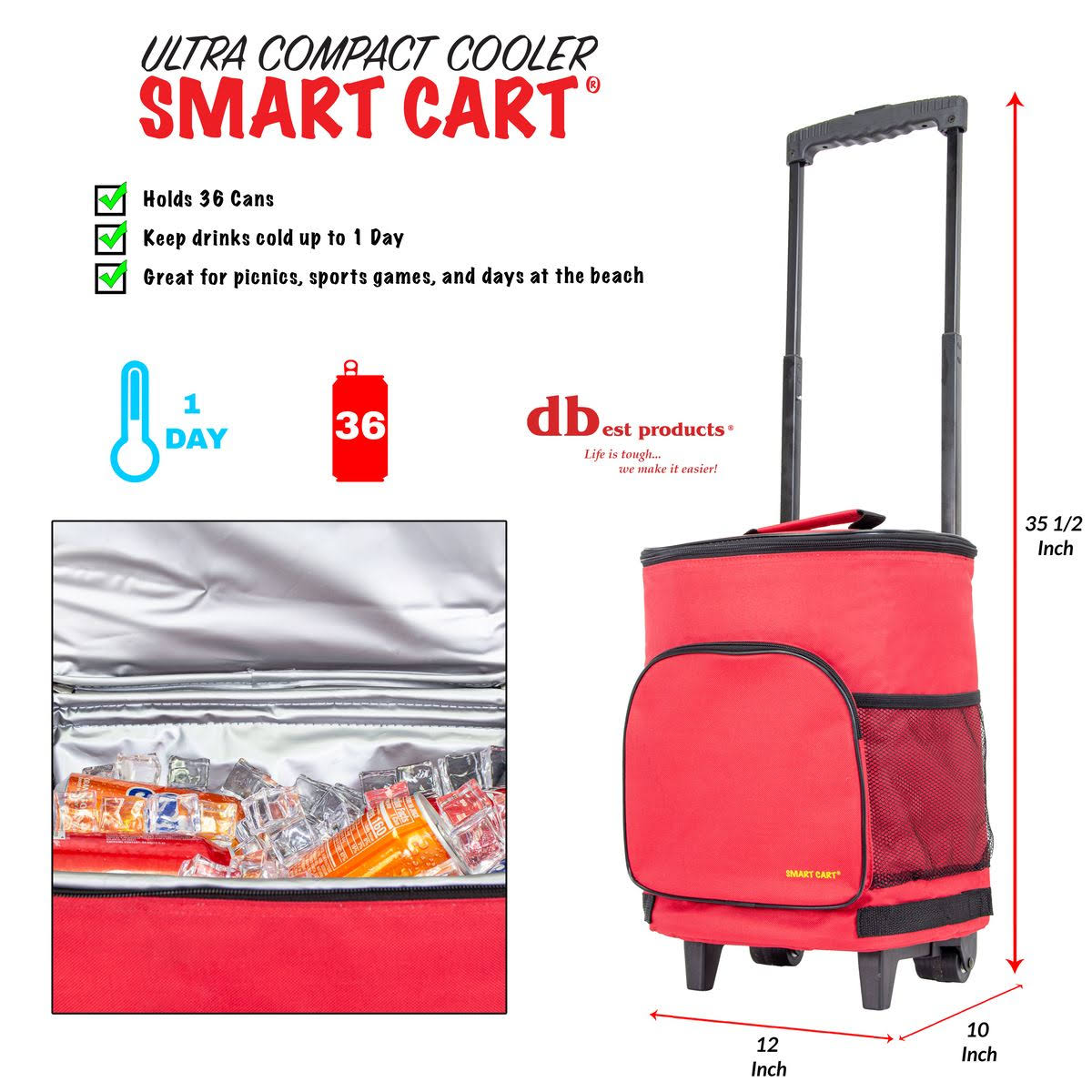 Red Ultra Compact Cooler Cart L3395