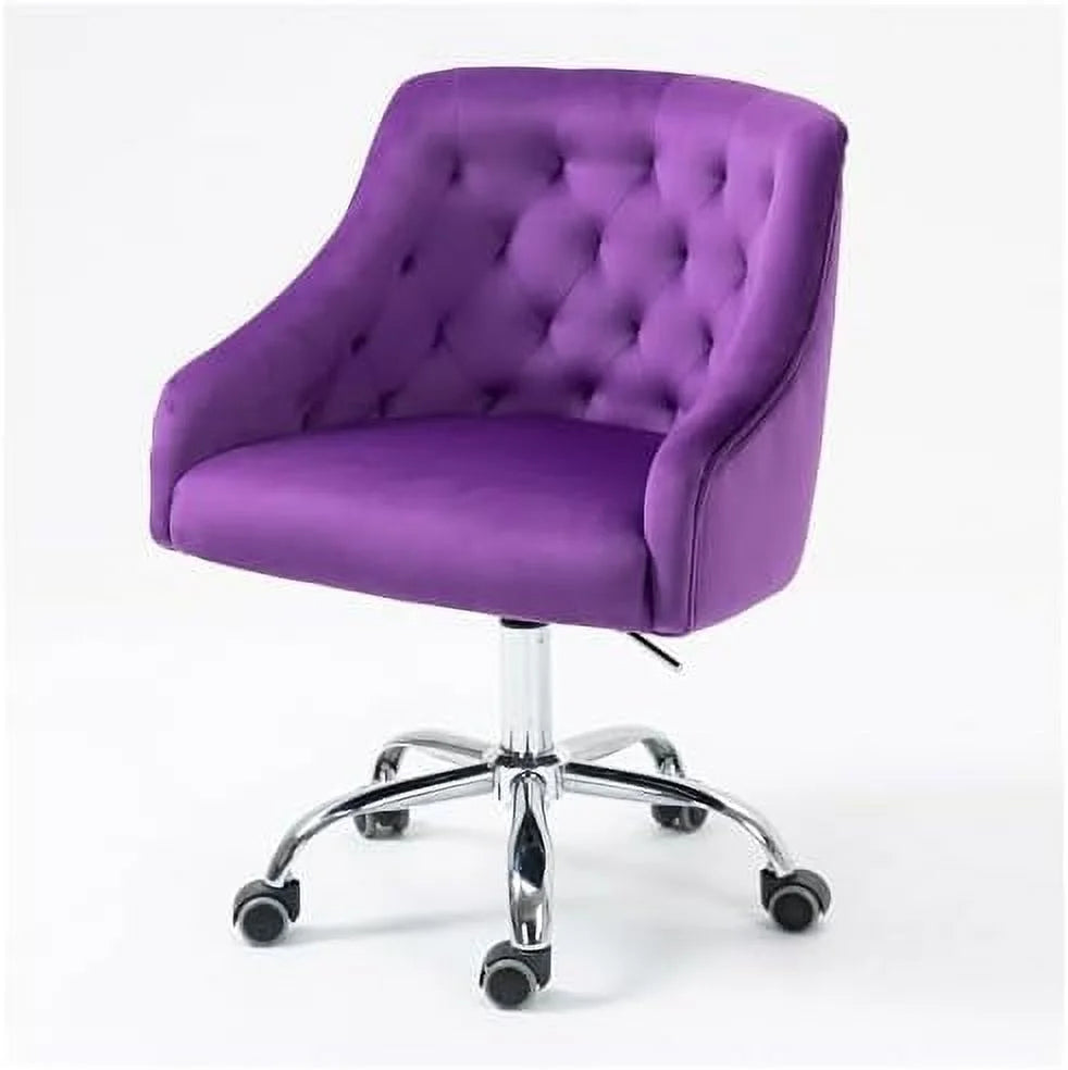 Blue Velvet Adjustable Swivel Desk Chair U581362