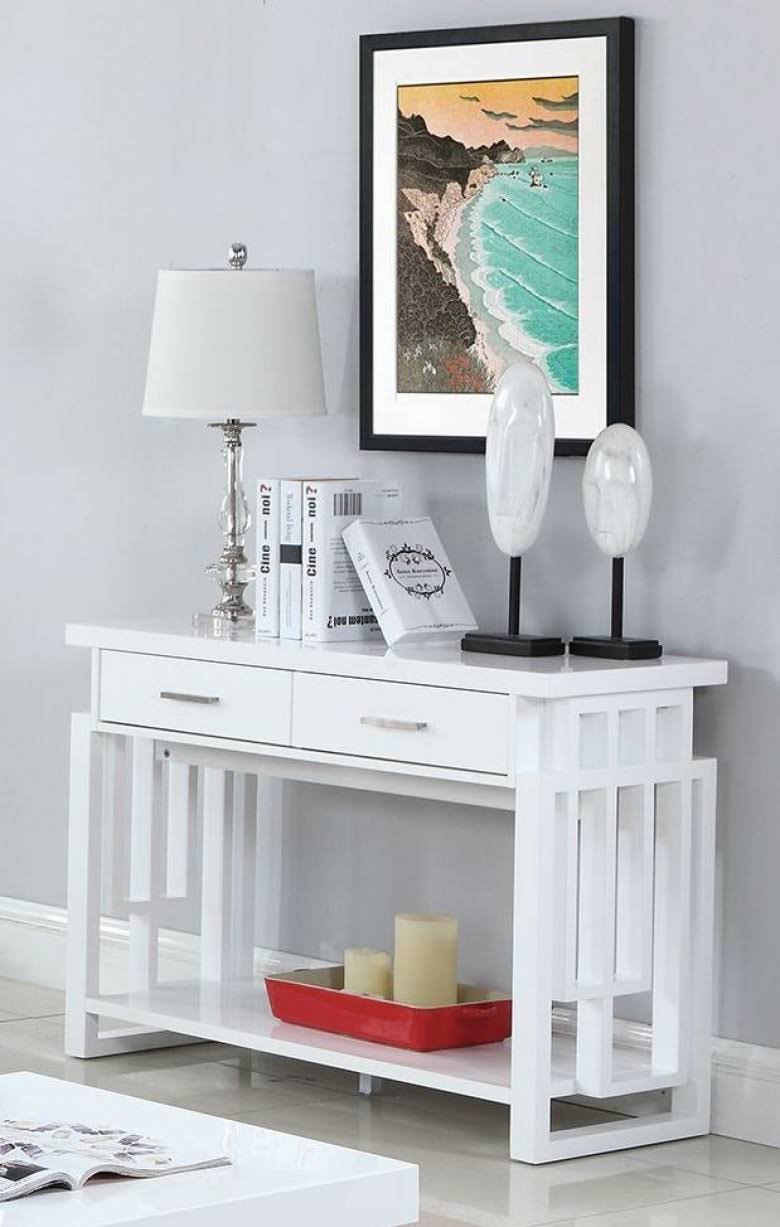 Glossy White Sofa Table G800