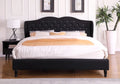 King Upholstered Platform Bed Frame with 51" Tall Headboard Black D3299