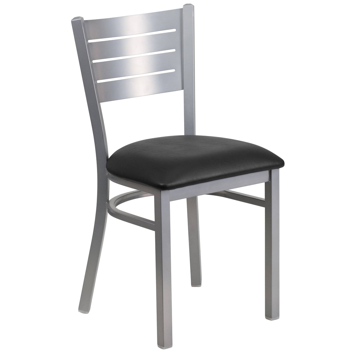 Black Vinyl Seat Metal Restaurant Chair C55370