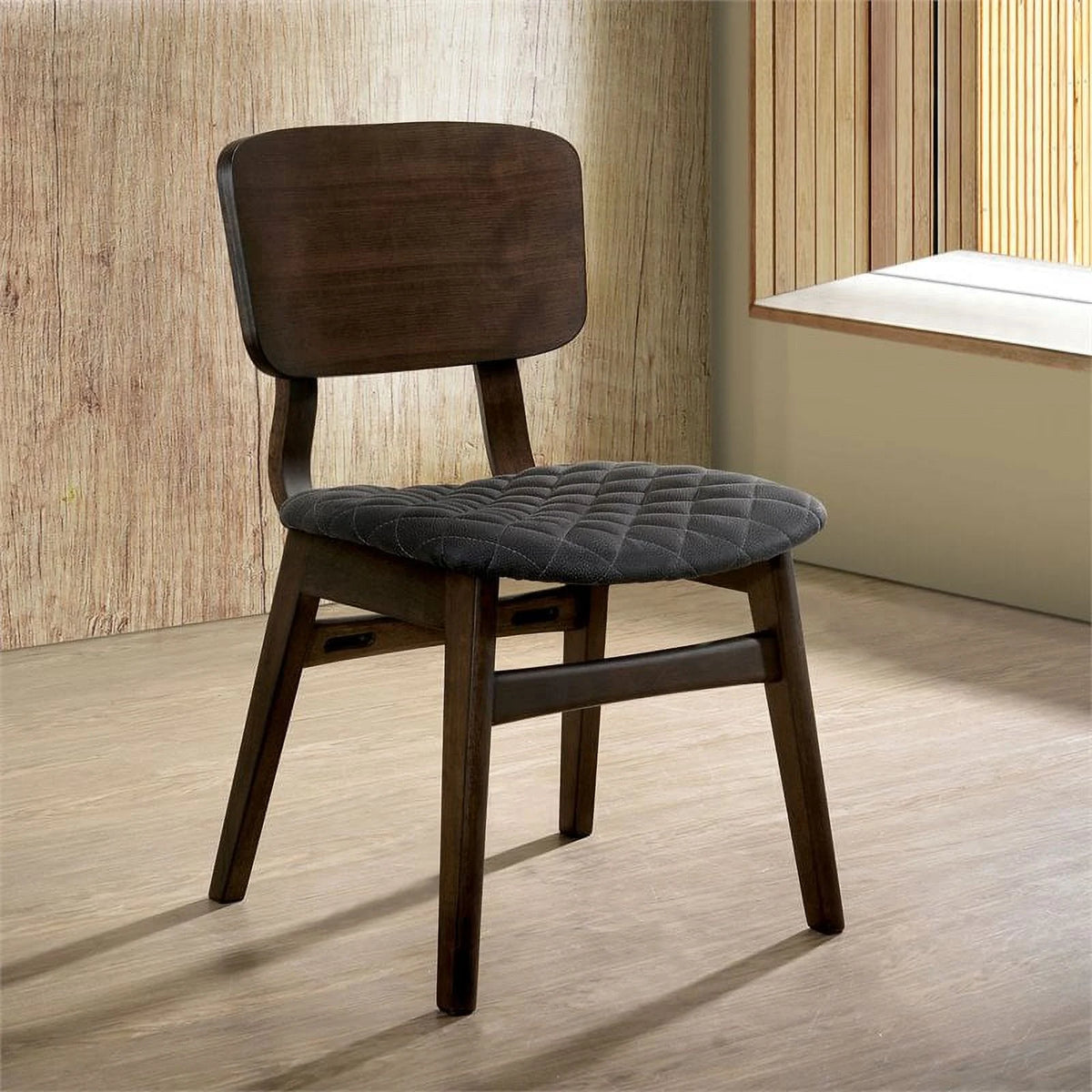 Walnut Wood Side Chair Set of 2 N124