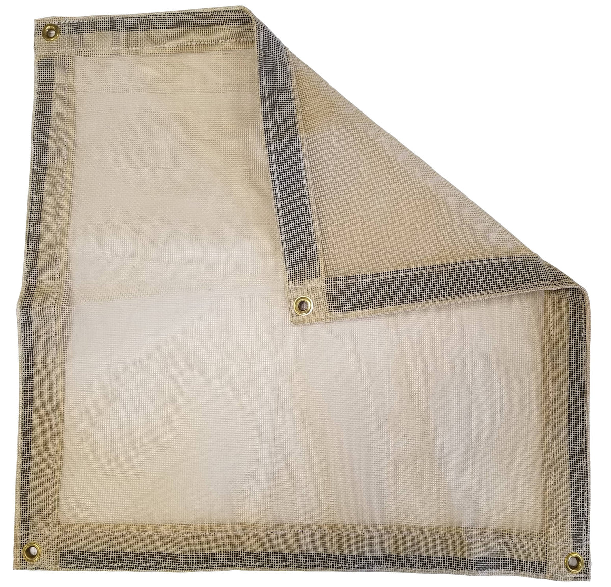 Tan Vinyl Coated Mesh Tarp 10 oz. C91226
