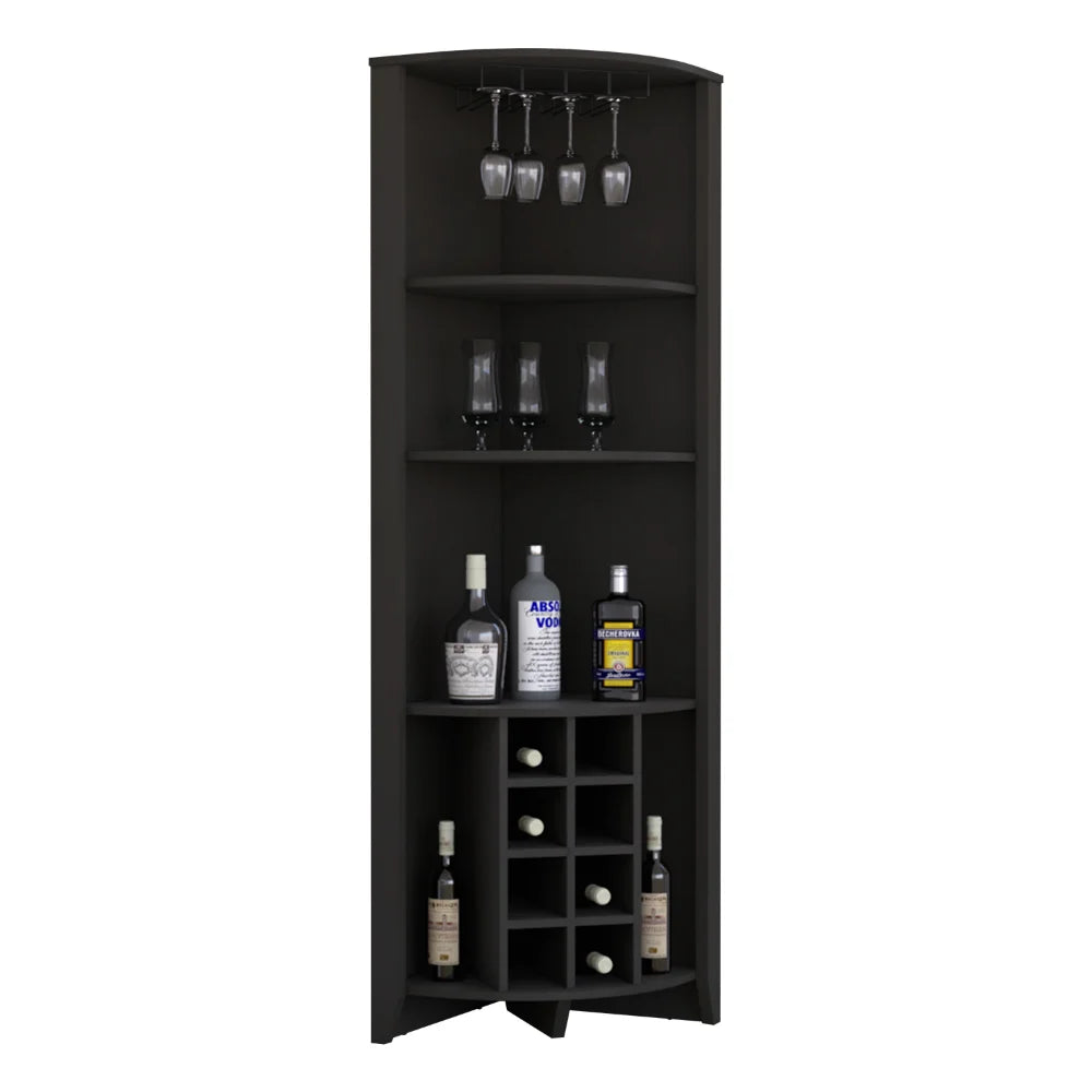 Dark Brown Corner Bar Cabinet L67462