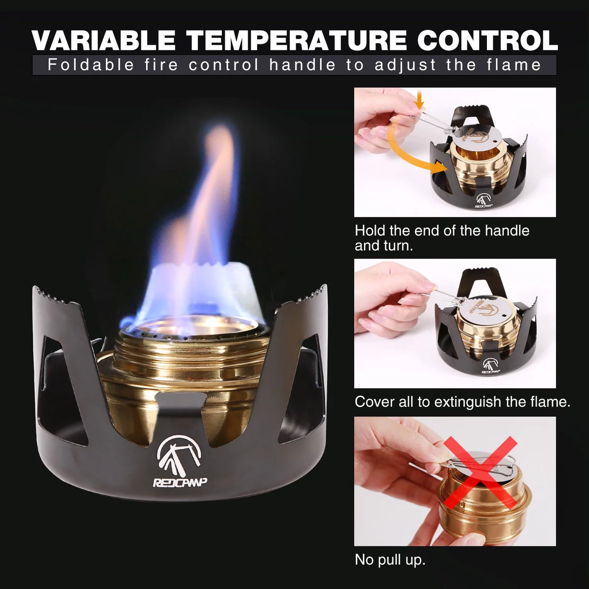 Lightweight Brass Alcohol Stove Burner with Stand Y3535