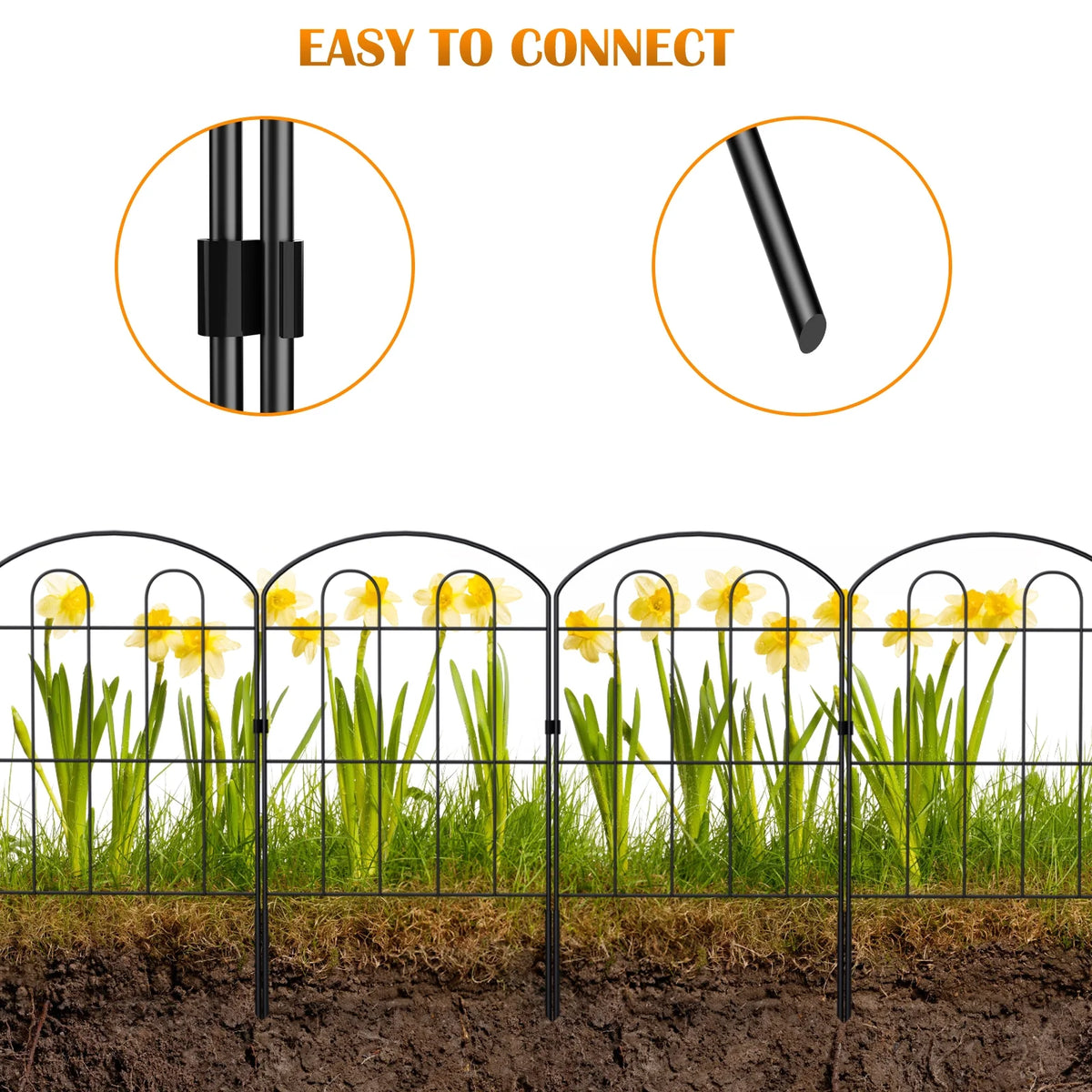 Coated Metal RustProof Folding Garden Fence D57140
