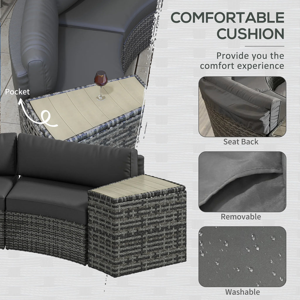 Gray 8pc Patio Furniture Set with Sofa and Chair M739761