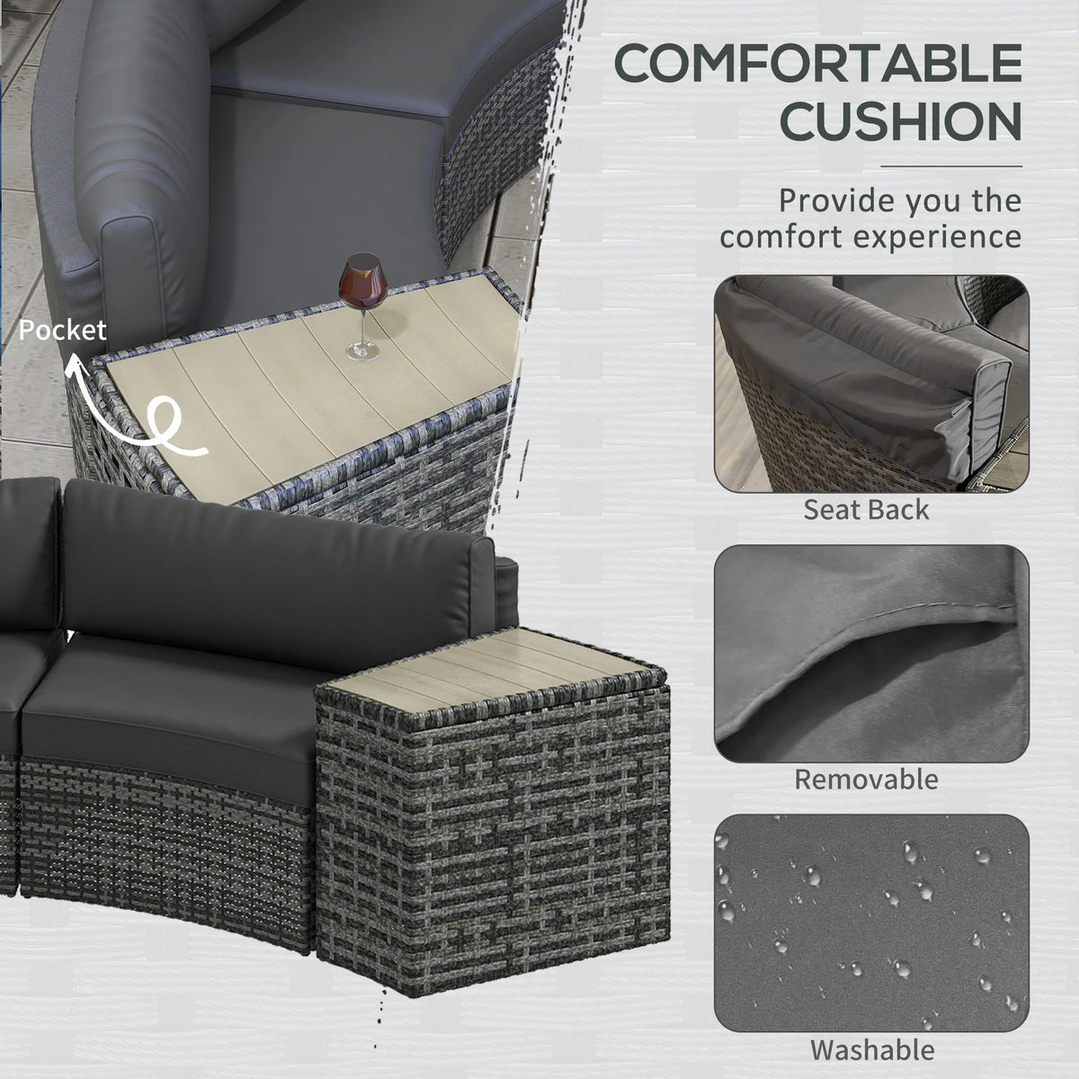 Gray 8pc Patio Furniture Set with Sofa and Chair M739761