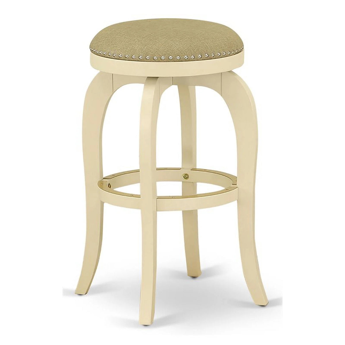 30" Wood Swivel Backless Bar Stool Set of 2 E3833