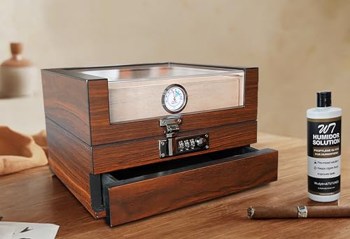 Handcrafted Spanish Cedar Cigar Humidor with Digital Hygrometer O67030
