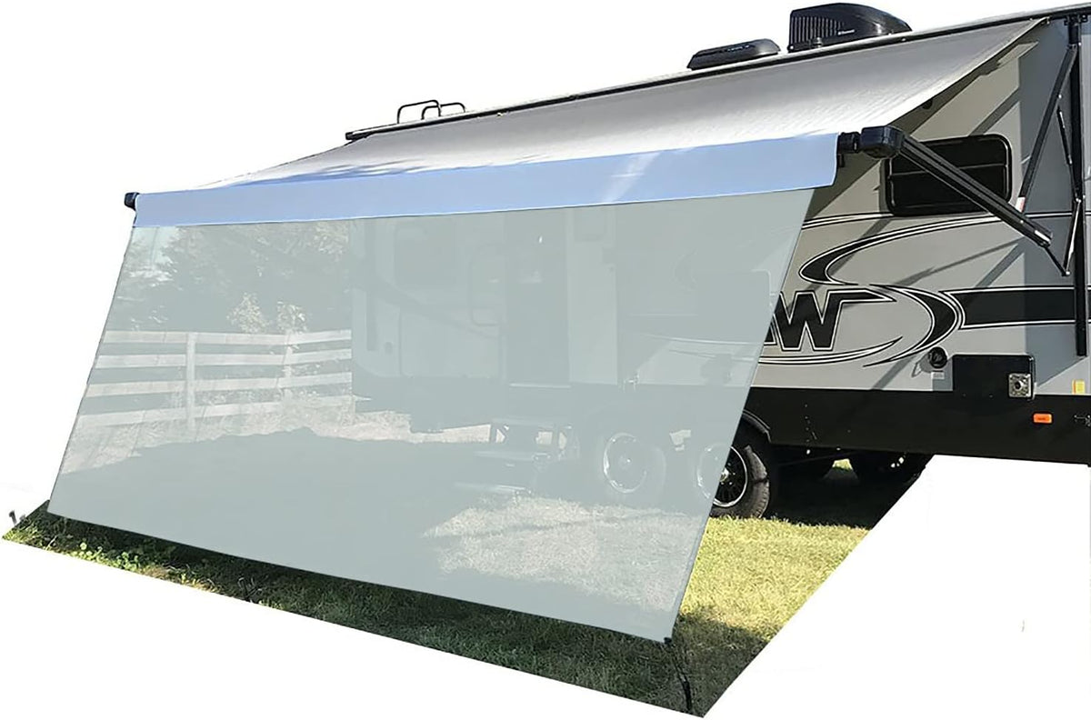 7' X 13' 3'' Brown Mesh RV Awning Sun Shade Y47131