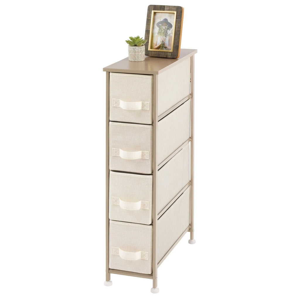 Narrow 4 Fabric Drawers Dresser Z601019