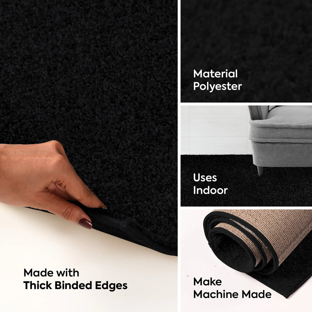 2 ft. Round Black Indoor Rug N15733