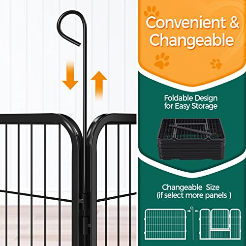 24-Inch 6 Panel Black Pet Playpen F8642