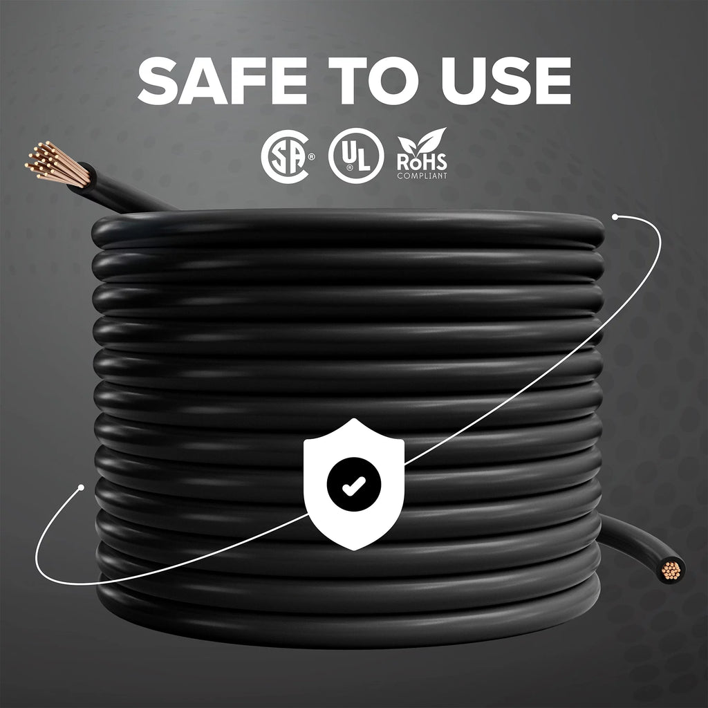 50 Feet 12 AWG Insulated Stranded Copper THHN THWN Wire Black P2130