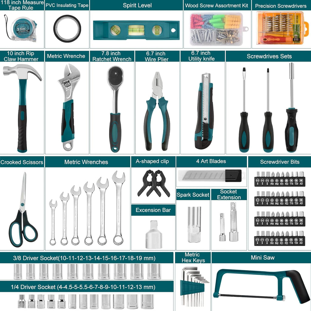 257Pcs General Hand Tool Kit with Storage Case G595007