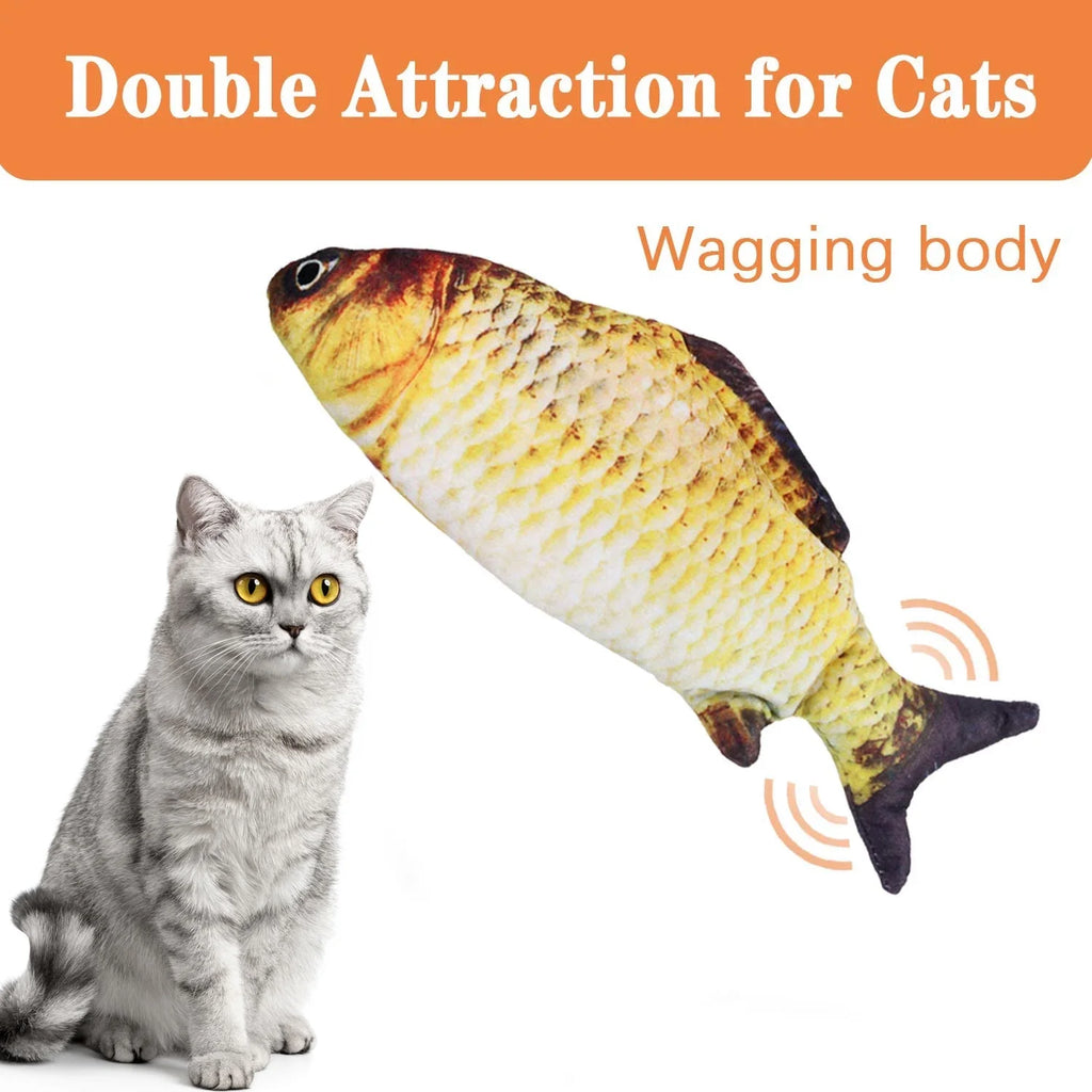 Electric Moving Wagging Fish Cats Toy K6183