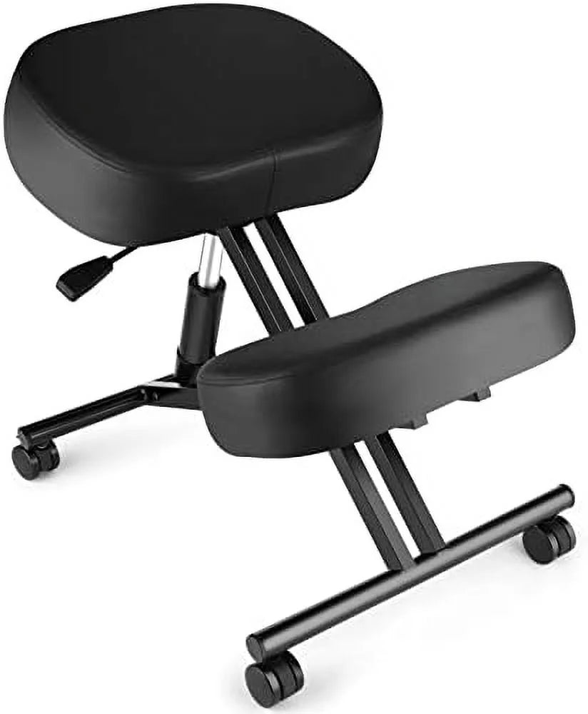 Height Adjustable Kneeling Chair with Foam Cushions and Casters X226976