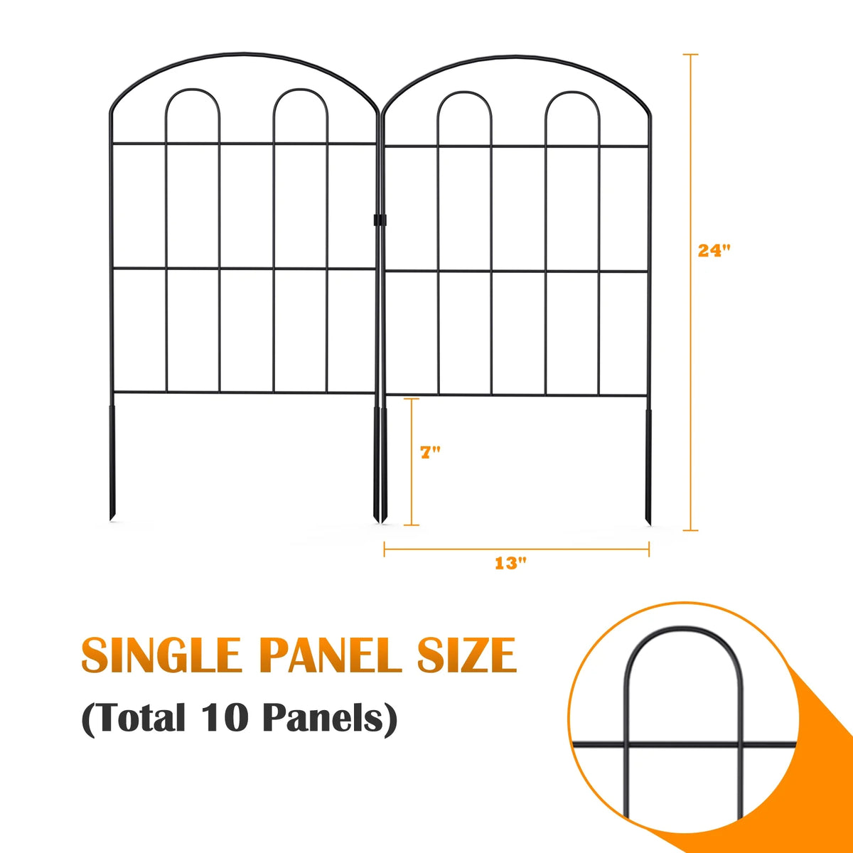 Coated Metal RustProof Folding Garden Fence D57140