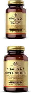 Vitamin K2 100mcg 50 Vegetable Capsules, Vitamin D3 250 MCG 120 Softgels I120971